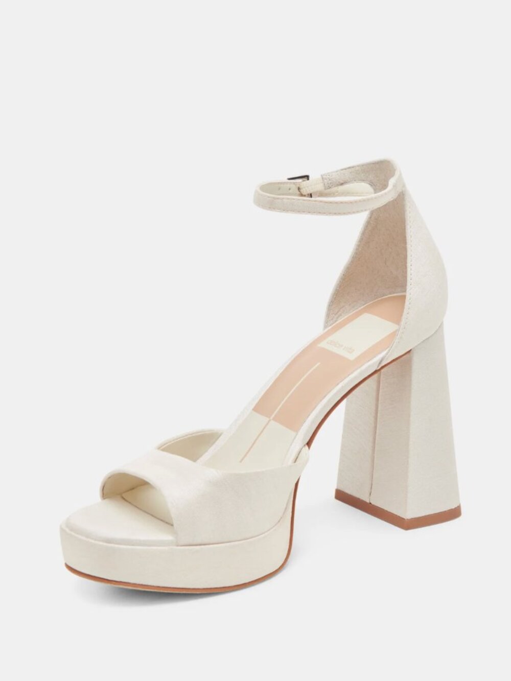 Dolce Vita Pandro Heels White Satin Size 7.5